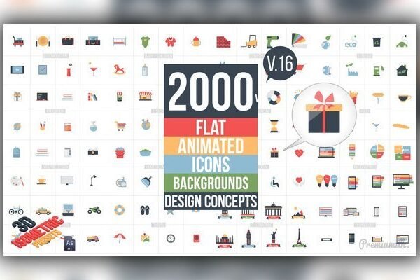 Flat Animated Icons Library